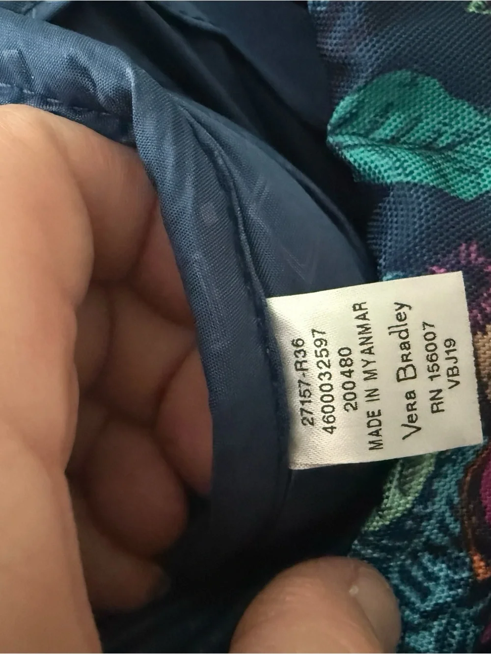 Vera Bradley Navy Elephant Print Backpack